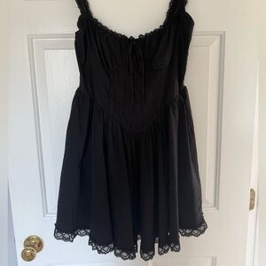 Amazon Black Lace Trim Mini Dress